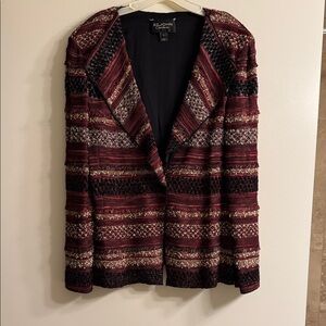 St. John Couture Burgundy Knit Blazer, size 12